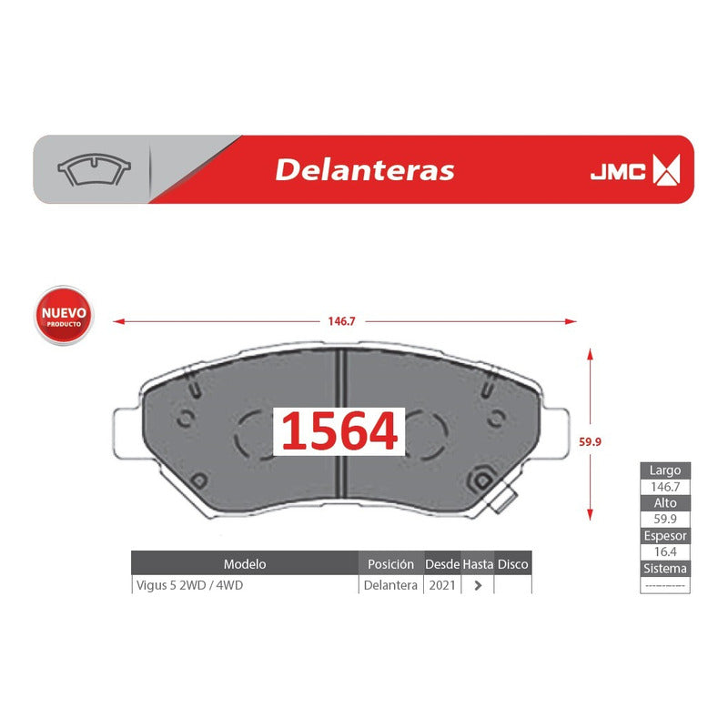 Pastillas De Frenos Delanteras Jmc Vigus 2021/2023