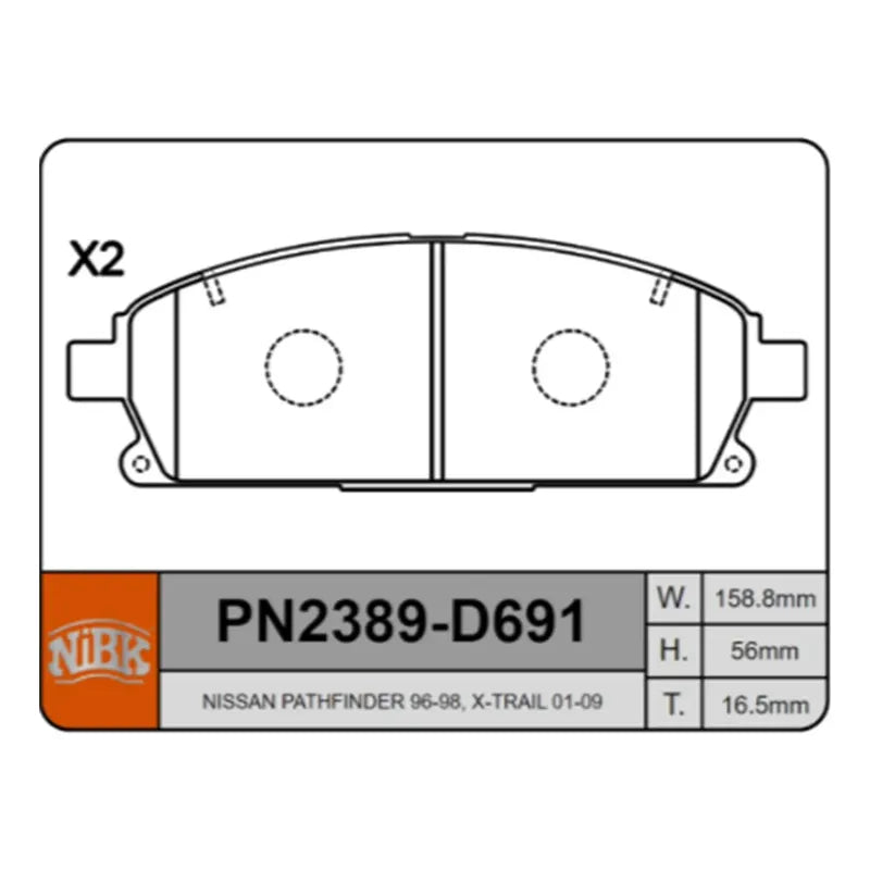 Pastillas Delanteras Nissan Terrano 2000 -2013 Nibk