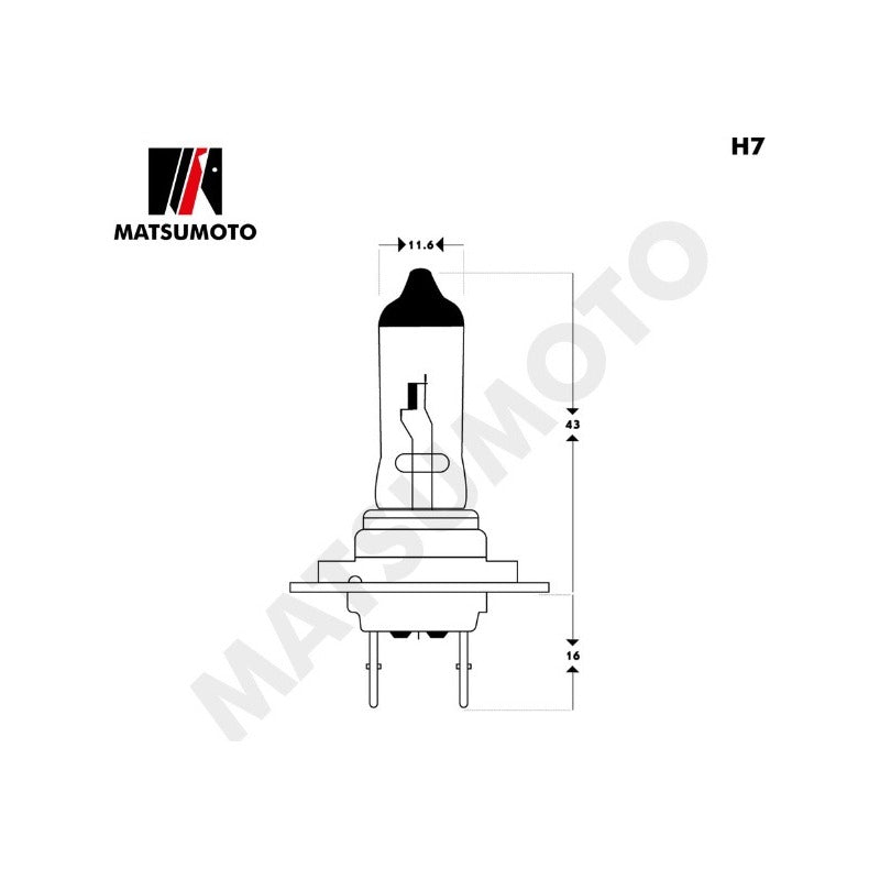 Ampolleta H7 12v/55w Clear Matsumoto